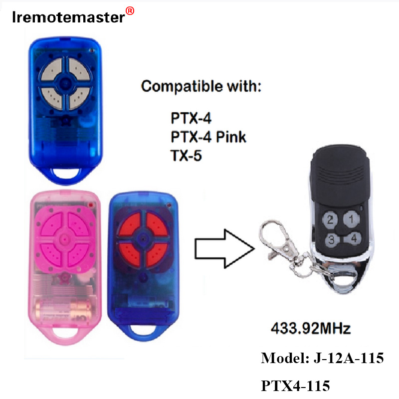 د PTX4 433.92 MHz ګیټ ګراج دروازې ریموټ کنټرول رولینګ کوډ لپاره